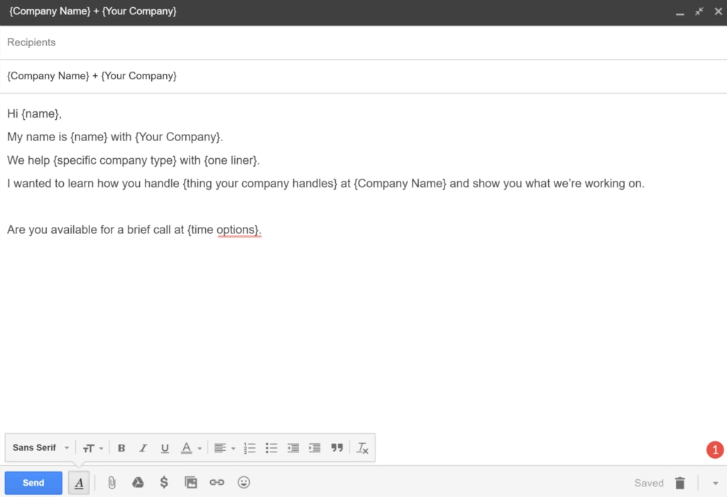 template email example