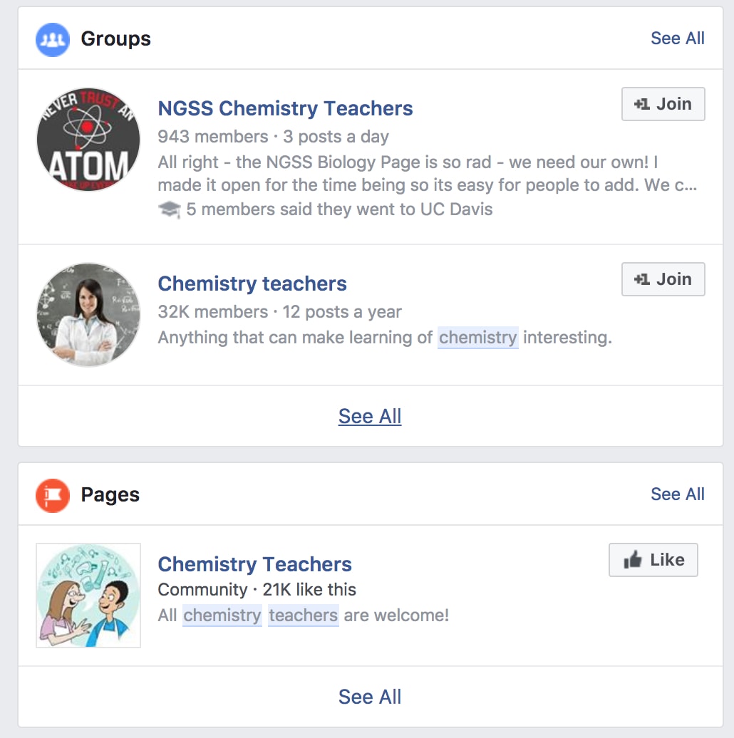 facebook group chemistry