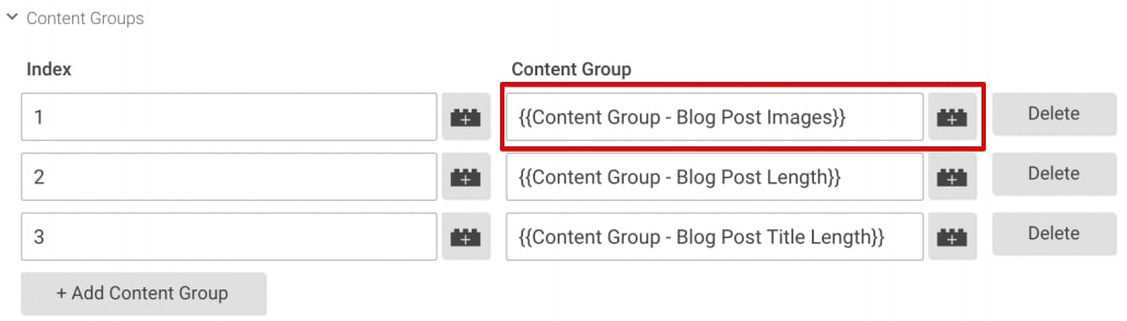 custom content group