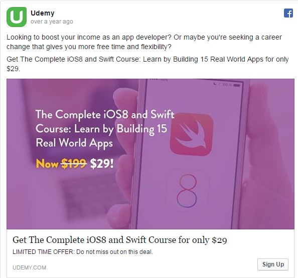 udemy urgency ad