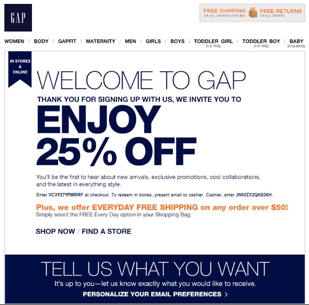 Gap coupon code store april 2019