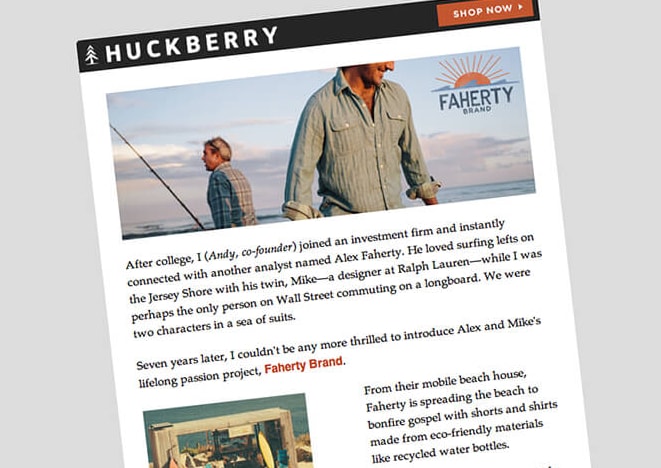 lead nurture email huckberry