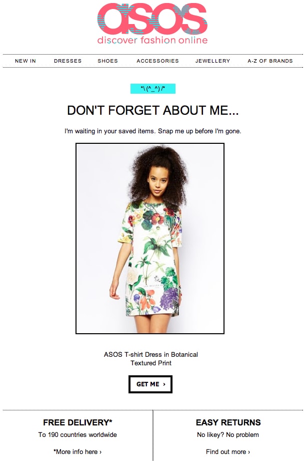 cart abandonment asos