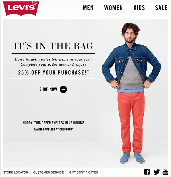 cart abandonment levis