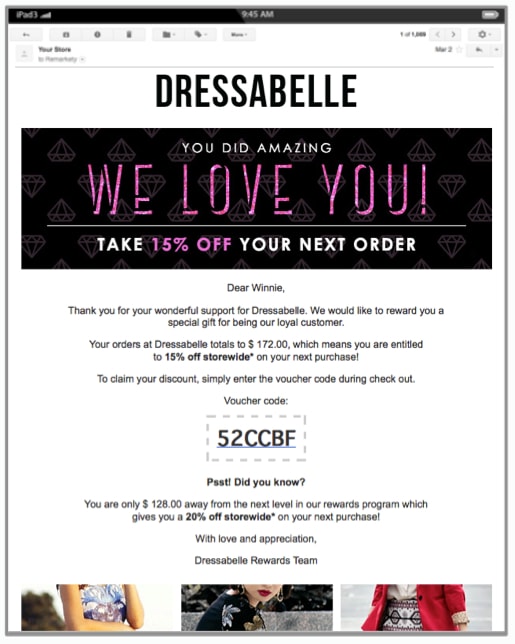 loyalty rewards dressabelle